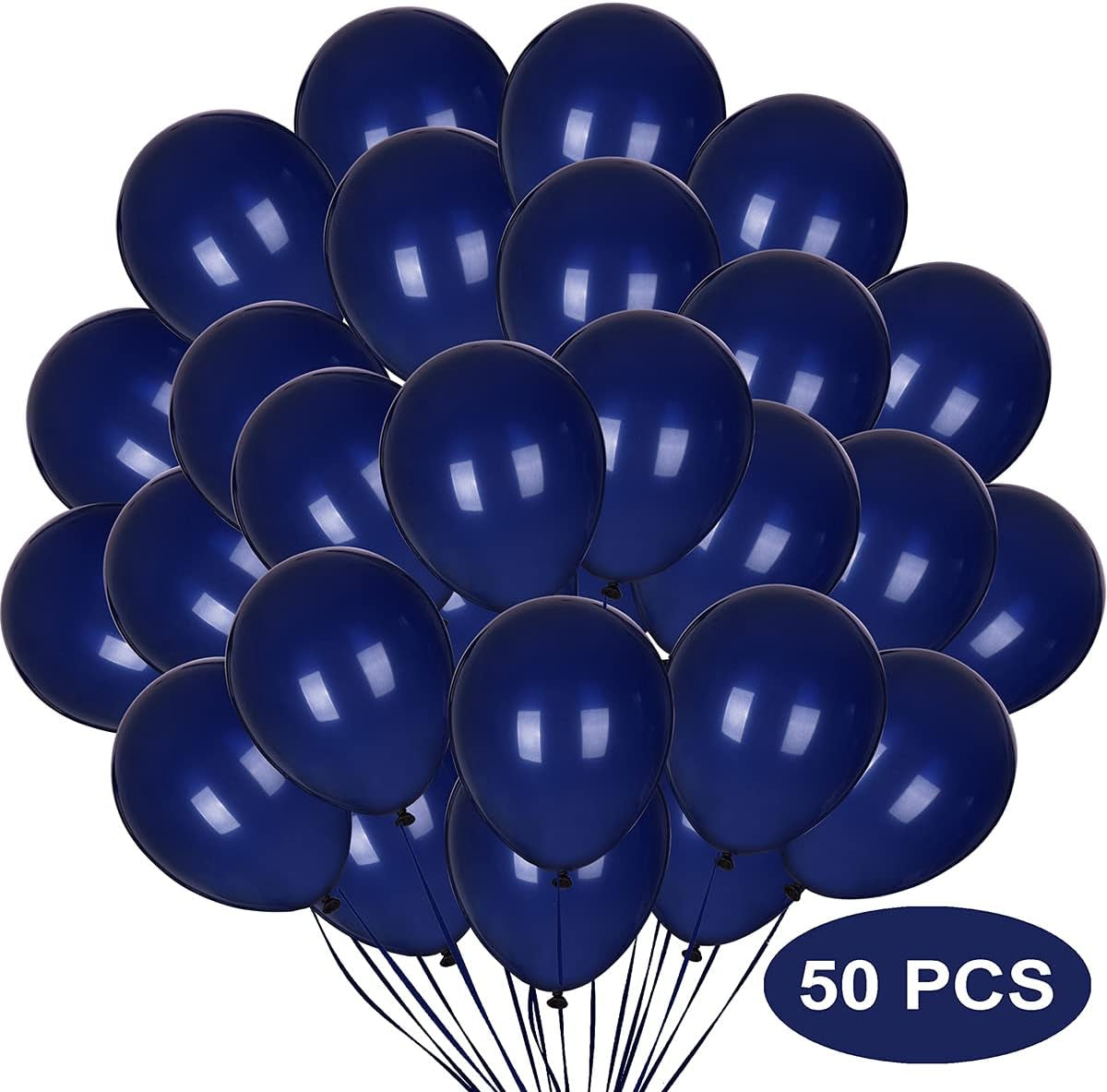 50 Pcs 5 Inch Navy Blue Balloons, Navy Blue Latex Balloons for Baby Shower Blue Theme Birthday Graduation Party Decorations