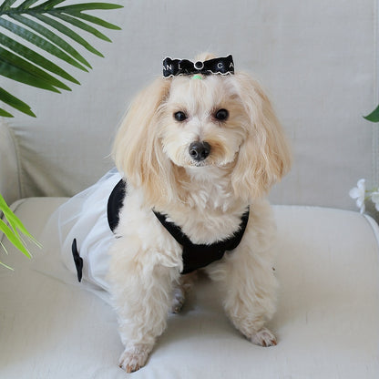 [Popular Choice] Chic Hepburn-Inspired Pet Dress with Bowknot - Breathable Mesh Tutu Skirt for Small to Medium Dogs and Cats, Perfect for Spring & Summer, Butterfly Knot, Suitable for All Seasons