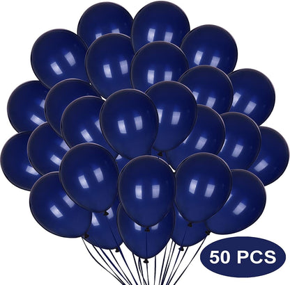 50 Pcs 5 Inch Navy Blue Balloons, Navy Blue Latex Balloons for Baby Shower Blue Theme Birthday Graduation Party Decorations