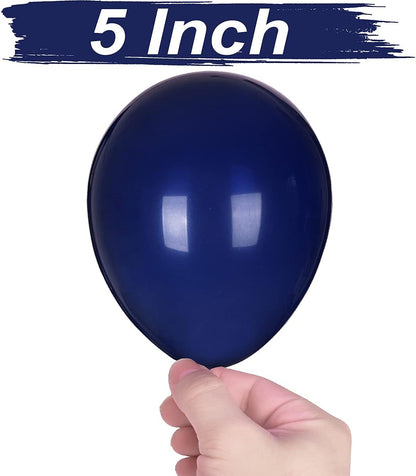 50 Pcs 5 Inch Navy Blue Balloons, Navy Blue Latex Balloons for Baby Shower Blue Theme Birthday Graduation Party Decorations