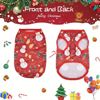 Adorable Holiday Pet Shirt - Christmas Shirts for Small, Cute Dogs and Cats, Festive Clothing Gifts for Pets